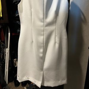 Tahari sleeveless white dress